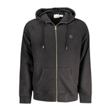 Timberland Black Cotton Men Sweater with Central Pockets and Zip