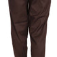 Just Cavalli Brown High Waist Tapered Formal Trousers Pants