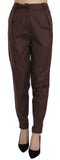 Just Cavalli Brown High Waist Tapered Formal Trousers Pants