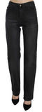 Just Cavalli Black Washed High Waist Straight Denim Pants Jeans