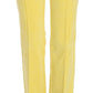 Just Cavalli Yellow Corduroy Mid Waist Straight Trousers Pants