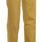 Just Cavalli Mustard Yellow Straight Formal Trousers Pants