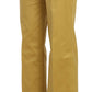 Just Cavalli Mustard Yellow Straight Formal Trousers Pants