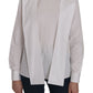 Dsquared² White Crew Neck Long Sleeve Cotton Blouse
