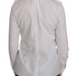 Dsquared² White Crew Neck Long Sleeve Cotton Blouse