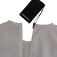 Dsquared² White Crew Neck Long Sleeve Cotton Blouse