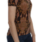 Just Cavalli Snake Skin Print Short Sleeve Top T-shirt