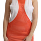 Dsquared² Orange White Crewneck Sleeveless Tank T-shirt Dress Top