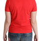 Moschino Red Cotton Come Play 4 Us Print Tops Blouse T-shirt