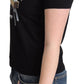 Moschino Black Cotton Come Play 4 Us Print Tops T-shirt