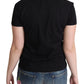 Moschino Black Cotton Come Play 4 Us Print Tops T-shirt