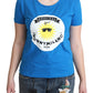 Moschino Blue Cotton Sunny Milano Print Tops T-shirt