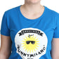 Moschino Blue Cotton Sunny Milano Print Tops T-shirt