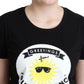 Moschino Black Cotton Sunny Milano Print T-shirt