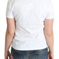 Moschino White Cotton Come Play 4 Us Print Tops T-shirt