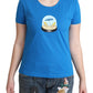 Moschino Blue Printed Cotton Short Sleeves Tops T-shirt