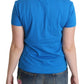 Moschino Blue Printed Cotton Short Sleeves Tops T-shirt