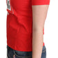 Moschino Red Cotton Swim Graphic Triangle Print  T-shirt