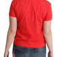 Moschino Red Cotton Swim Graphic Triangle Print  T-shirt