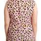 Love Moschino Pink Leopard Print Sleeveless Collared Polo Top