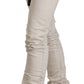 Karl Lagerfeld White Mid Waist Cotton Denim Slim Fit Jeans