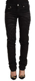 Just Cavalli Black Mid Waist Embellished Skinny Jeans