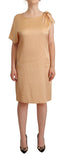 Moschino Beige One Sleeve Knee Length Shift Dress