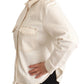 Levi's White Cotton Collared Long Sleeves Button Down Polo Top