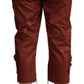 Just Cavalli Brown Lurex Mid Waist Cotton Cropped Capri Pants