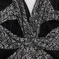 Karl Lagerfeld Gray Black Silk Blouse Top