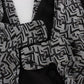 Karl Lagerfeld Gray Black Silk Blouse Top