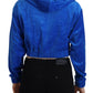 Juicy Couture Blue Cotton Full Zip Cropped Hooded Sweatshirt Sweater
