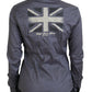U.S. POLO ASSN. Gray Printed Long Sleeves Collared Top