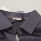 U.S. POLO ASSN. Gray Printed Long Sleeves Collared Top