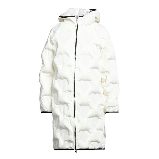 Love Moschino Chic Quilted Heart Long Down Jacket