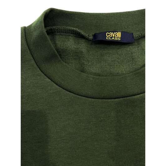 Cavalli Class Green Polyester Men Hoodie