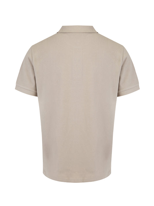 Burberry Pale Stone Cotton Collared Polo Shirt