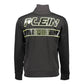 Plein Sport Black Cotton Men Sweater with Central Pockets and Zip