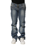 Just Cavalli Blue Washed Straight Fit Men Denim Jeans