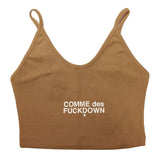 Comme Des Fuckdown Brown Cotton Tops & T-Shirt