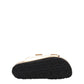 Palm Angels Gold Leather Slippers Sandals